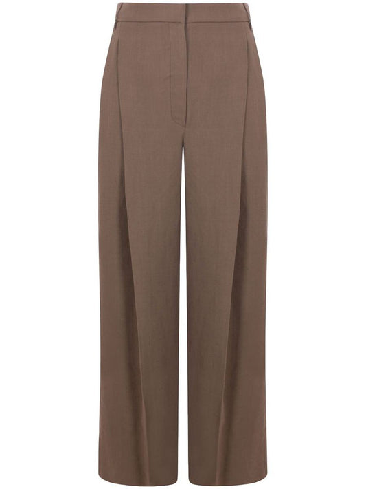 Brunello Cucinelli Wide Leg Pants In Brown