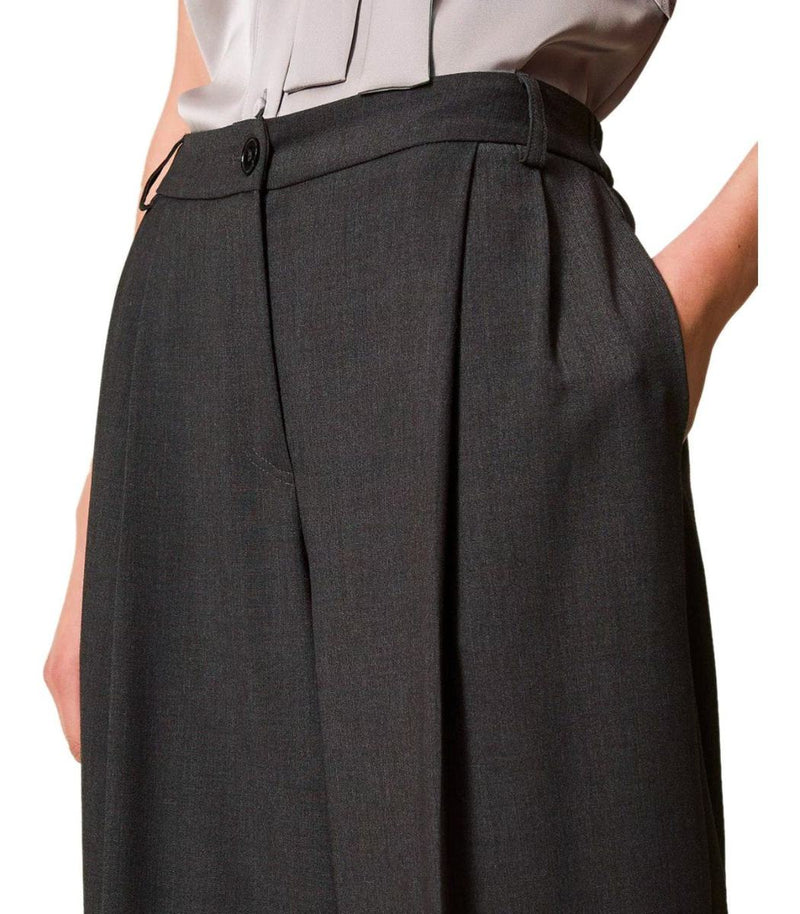 Twinset Anthracite Grey Wide Leg Pants