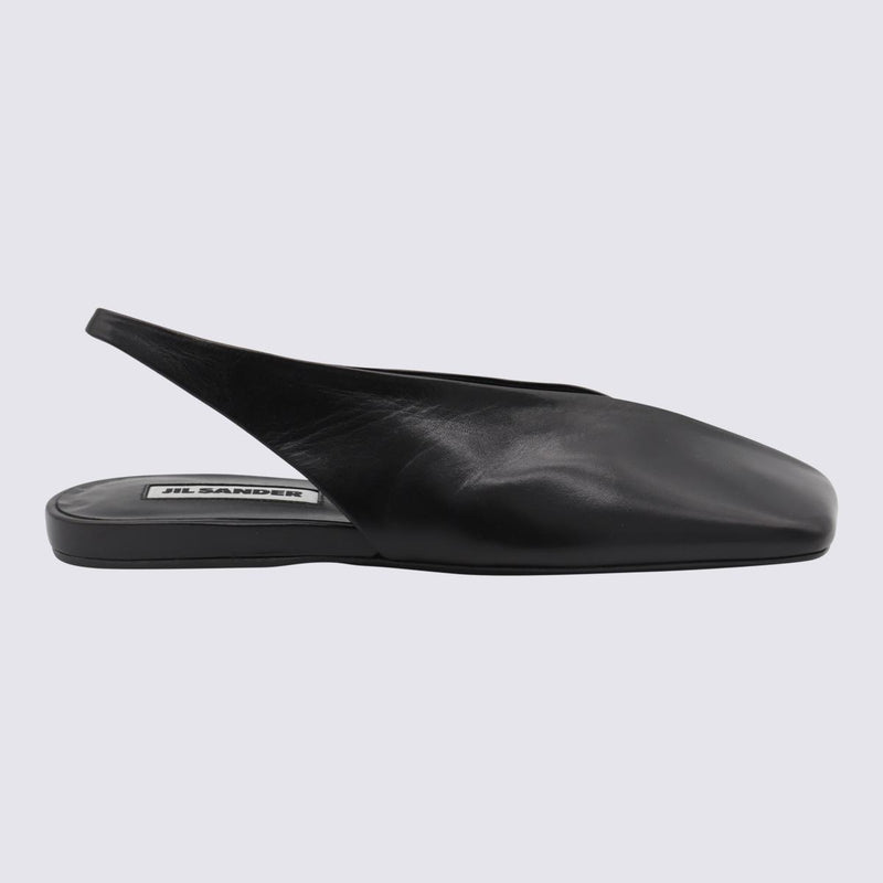 Jil Sander Black Leather Flats