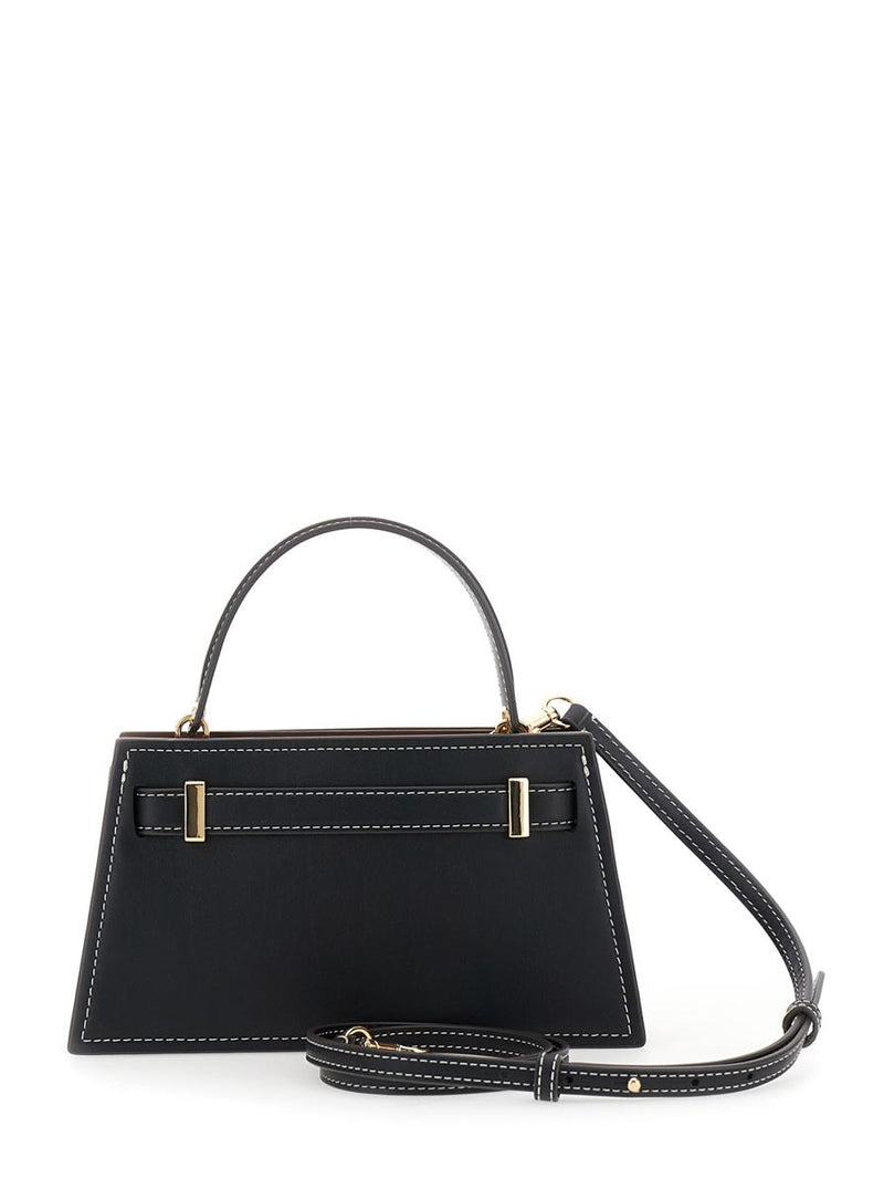 'Petite Lee Radziwill' Black Crossbody Bag With Adjustable And Removable Shoulder Strap And T-Buckle Closure In Leather Woman