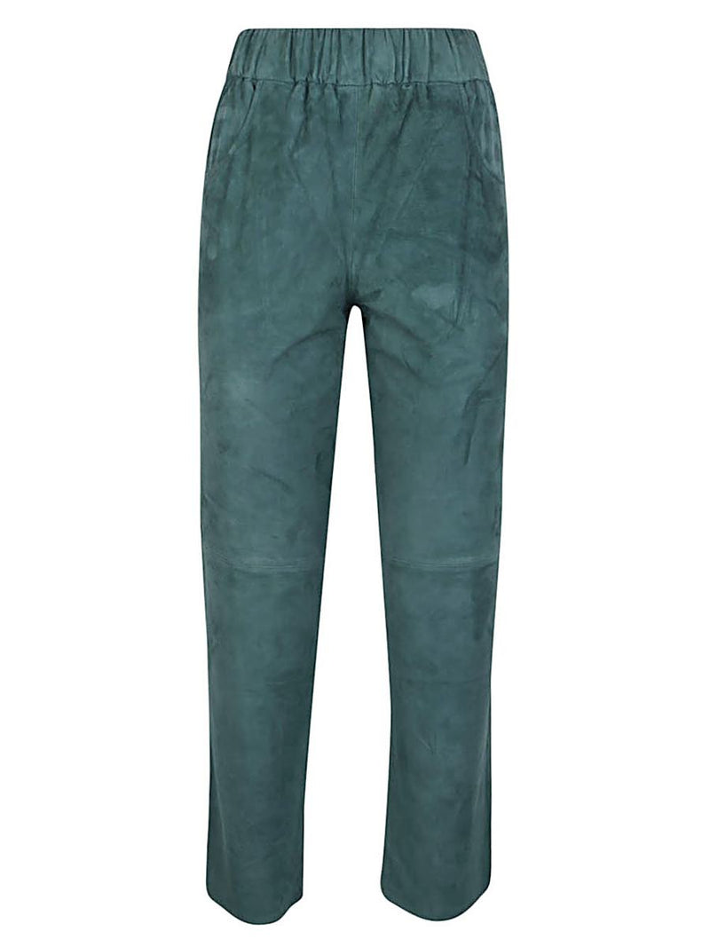 Via Masini 80 Elastic Waist Suede Trousers