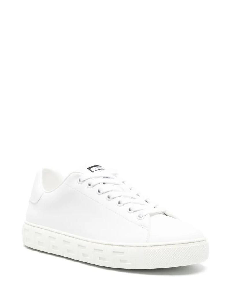Versace Greca Print Leather Sneakers