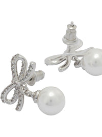 Self-Portrait Earrings With Bow And Pearls
