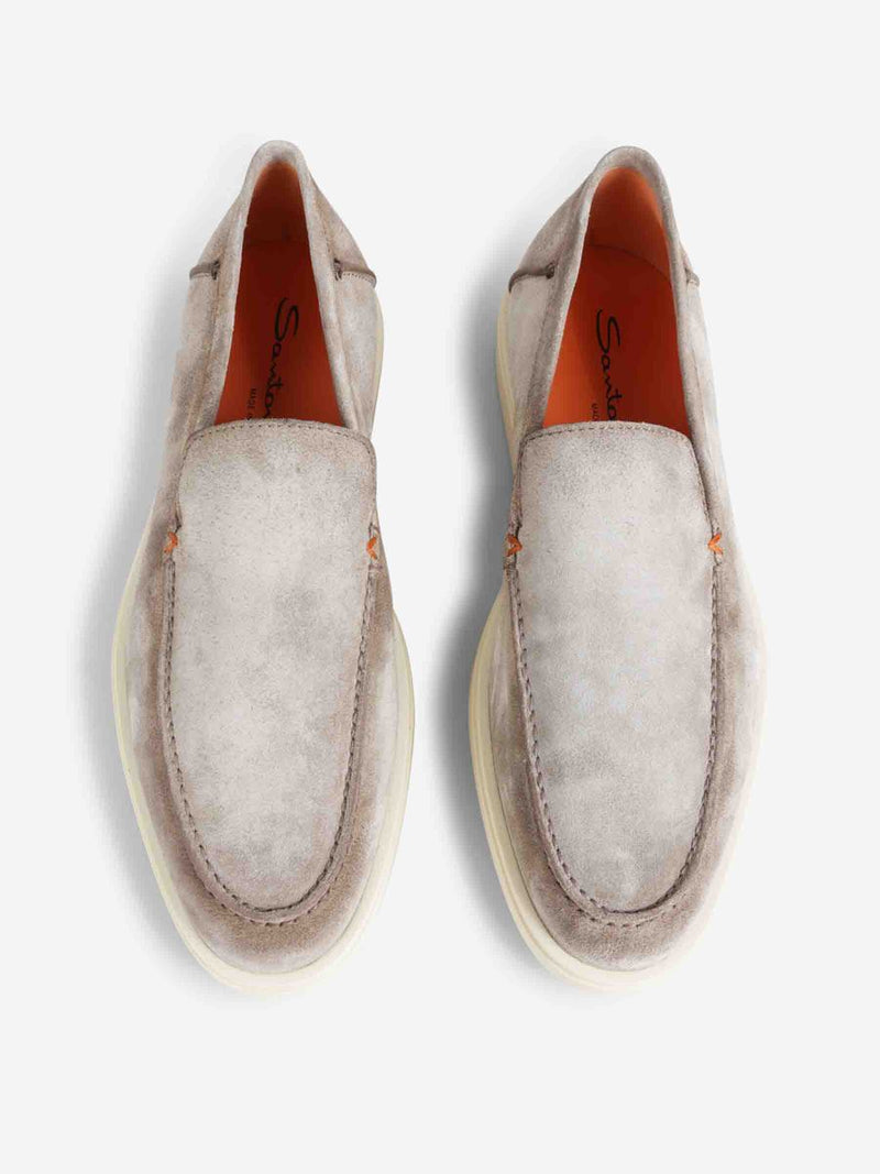 Santoni Suede Leather Loafers