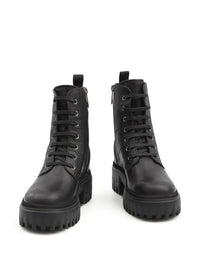Hogan H700 Chunky Biker Boots In Leather Shoes