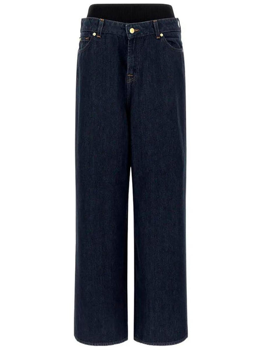 7 For All Mankind Banded Slouchy Wide Leg Jeans Clothing