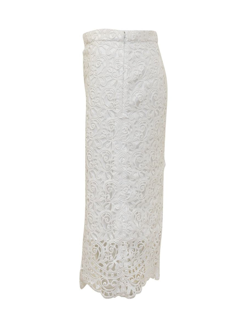 Burberry Macramé Lace Sheath Skirt
