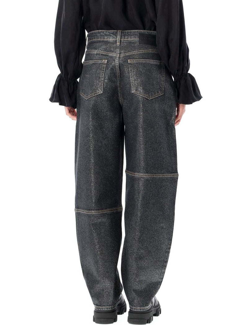 Ganni Shimmery Foil Stary Jeans