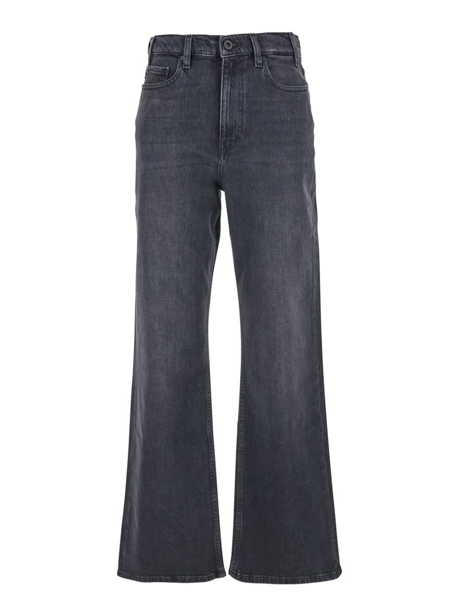 Black Jeans With Logo Detail On The Pocket And Logo Patch On The Rear In Denim Woman