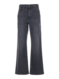 Black Jeans With Logo Detail On The Pocket And Logo Patch On The Rear In Denim Woman