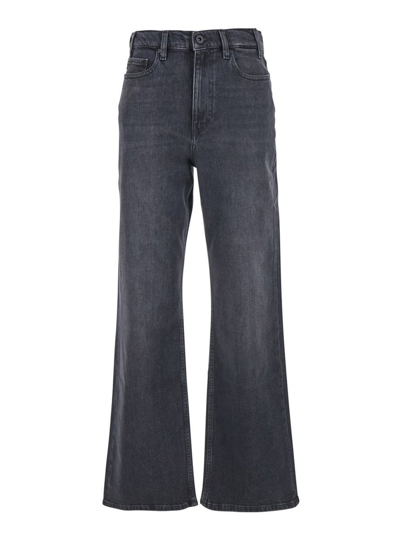 Black Jeans With Logo Detail On The Pocket And Logo Patch On The Rear In Denim Woman
