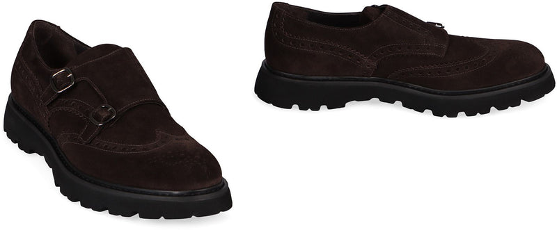Doucal's Suede Monk-Strap Shoes