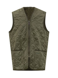 Barbour Barbour Green Quilted Vest With Zip Closure