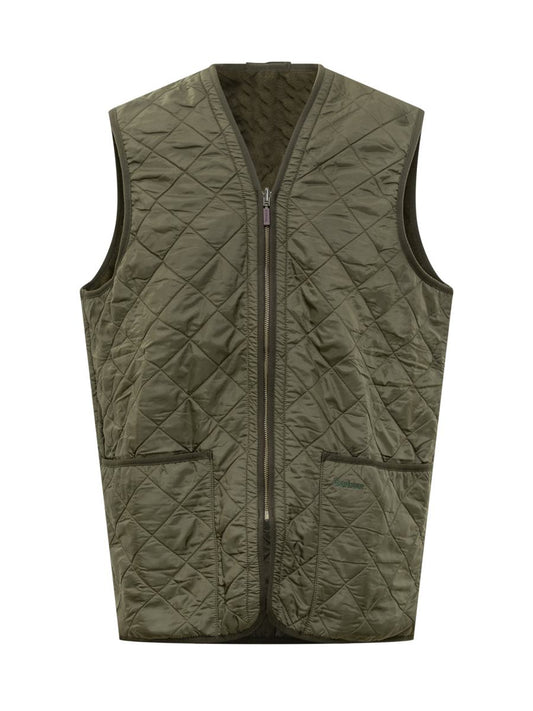 Barbour Barbour Green Quilted Vest With Zip Closure