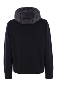 Moncler Padded Wool Sweatshirt With Hood And Zip