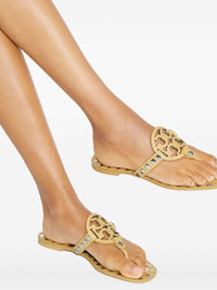 Tory Burch Studded Miller Leather Flat Sandals