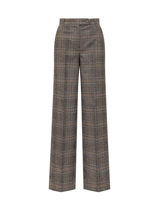 Pinko Pinko Plaid Wide Leg Trousers