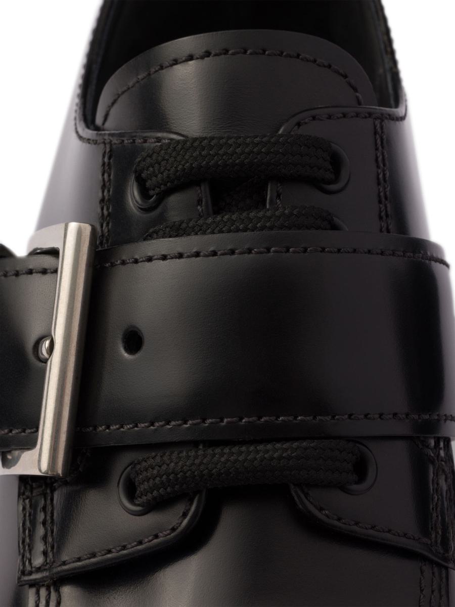 Prada Brushed Leather Lace-Up Shoes