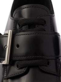Prada Brushed Leather Lace-Up Shoes