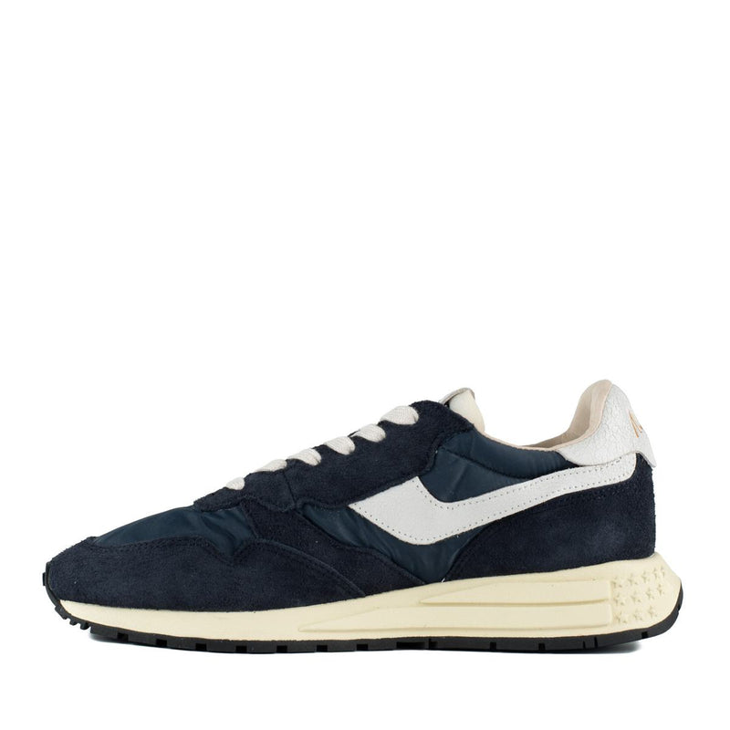 Autry Reelwind Low Nylon And Suede Blue Space And White Sneakers