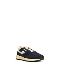 Autry 'Reelwind Low' Dark Blue Nylon And Suede Sneakers
