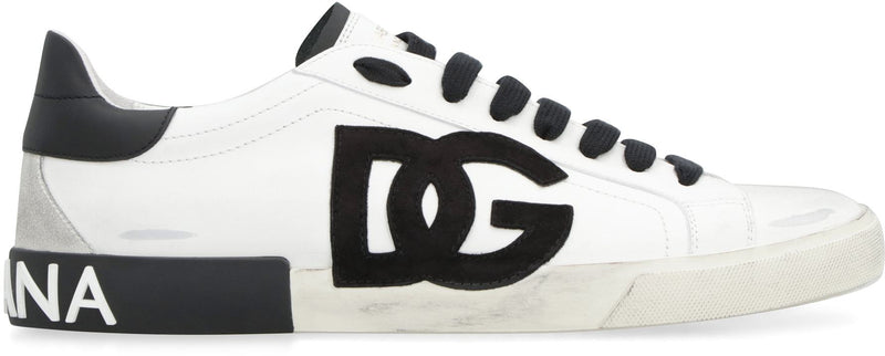 Dolce & Gabbana Portofino Leather Low-Top Sneakers