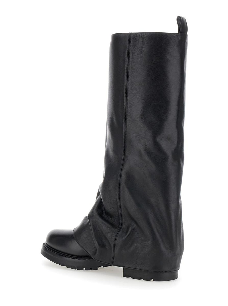'Ranger' Black Leather Boots Woman