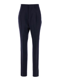 Blue Cigarette Pants In Wool Woman