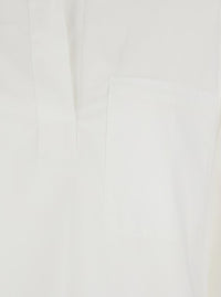White Shirt With Polo Shirt Style Collar In Cotton Blend Woman