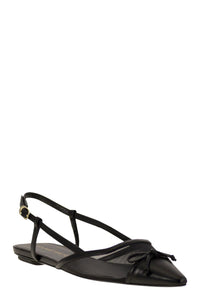 Stuart Weitzman Kitty - Leather And Transparent Fabric Slingback