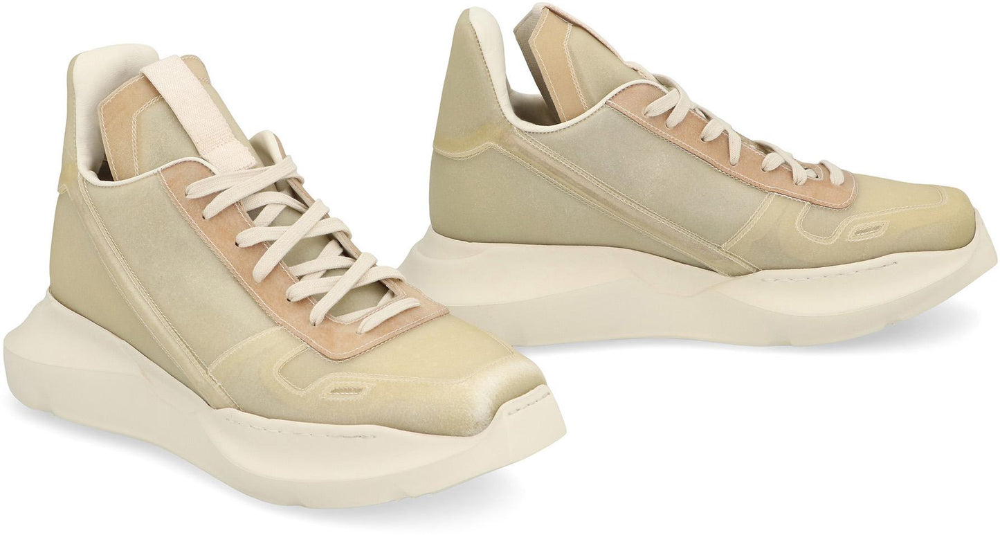 Rick Owens Geth Leather High-Top Sneakers