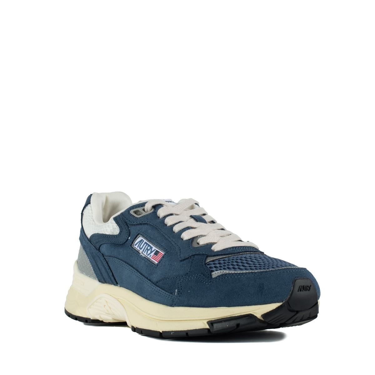 Autry Ensign And Silver Mesh And Suede Hyperway Sneakers