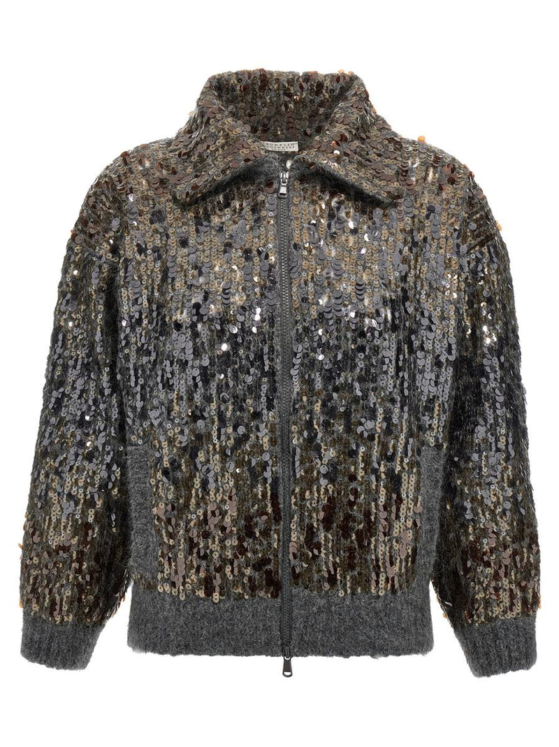 Brunello Cucinelli 'Dazzling Dégradé Embroidery' Cardigan