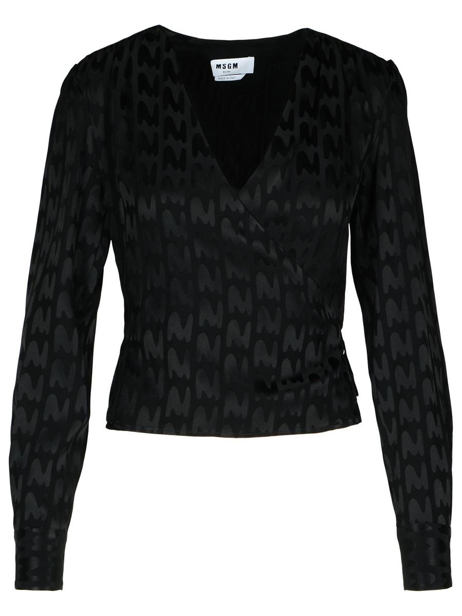 Msgm Black Viscose Blend Blouse