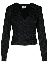 Msgm Black Viscose Blend Blouse