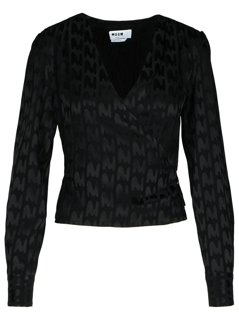 Msgm Black Viscose Blend Blouse