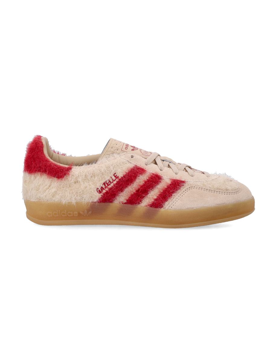 Adidas Originals Adidas Gazelle Bold Beige And Red Knit Sneakers