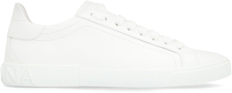 Dolce & Gabbana Portofino Vintage Leather Low-Top Sneakers