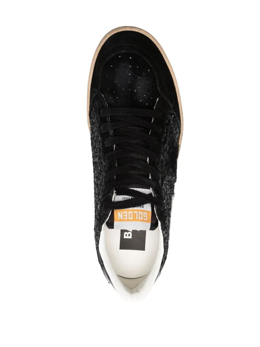 Golden Goose "Ballstar" Glitter Upper Nylon Tongue Suede Toe Star And Spur Shoes