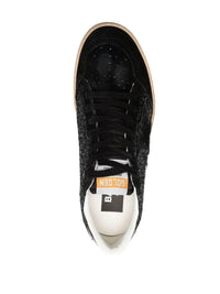 Golden Goose "Ballstar" Glitter Upper Nylon Tongue Suede Toe Star And Spur Shoes