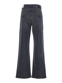 Black Jeans With Logo Detail On The Pocket And Logo Patch On The Rear In Denim Woman