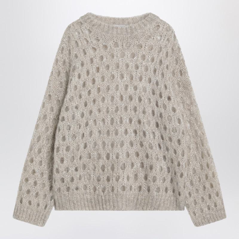 Brunello Cucinelli Openwork Mohair-Blend Sweater