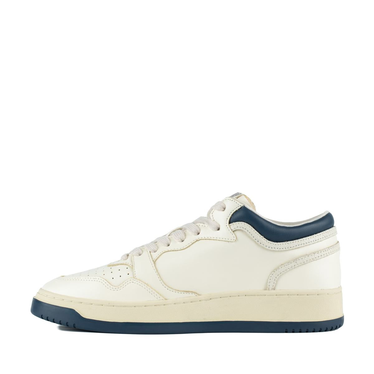 Autry Sneakers Med-Way Mid In White And Blue Leather