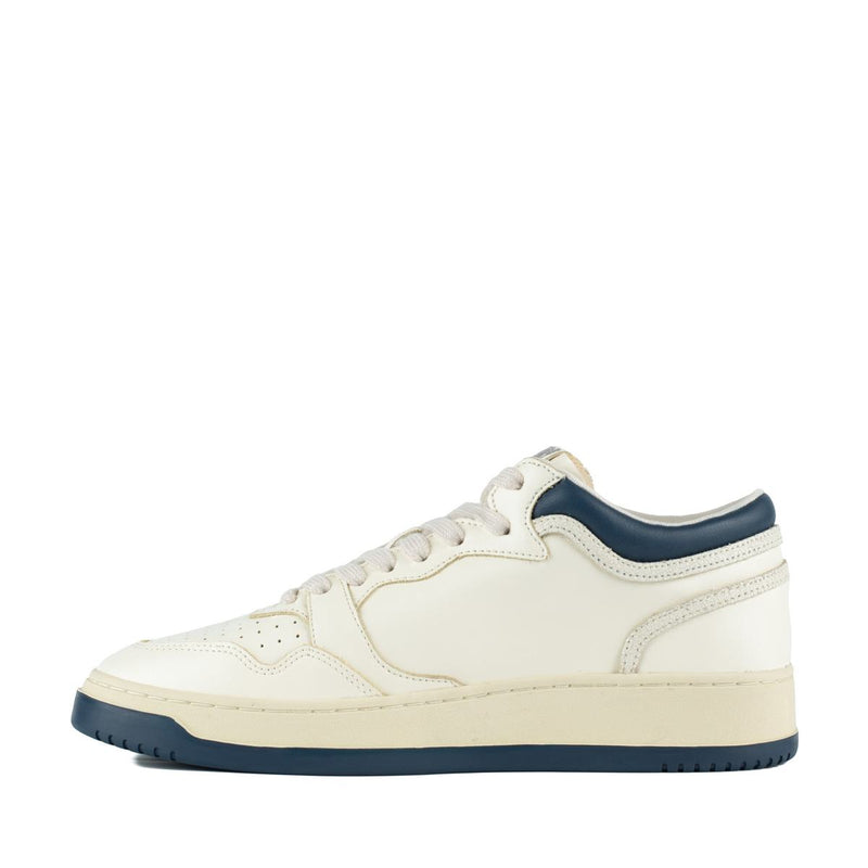 Autry Sneakers Med-Way Mid In White And Blue Leather