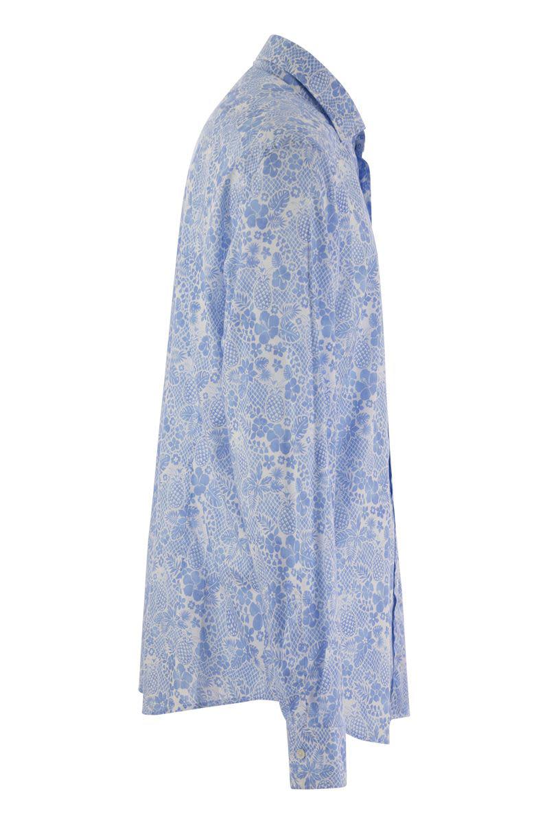 Fedeli Printed Stretch Cotton Voile Shirt