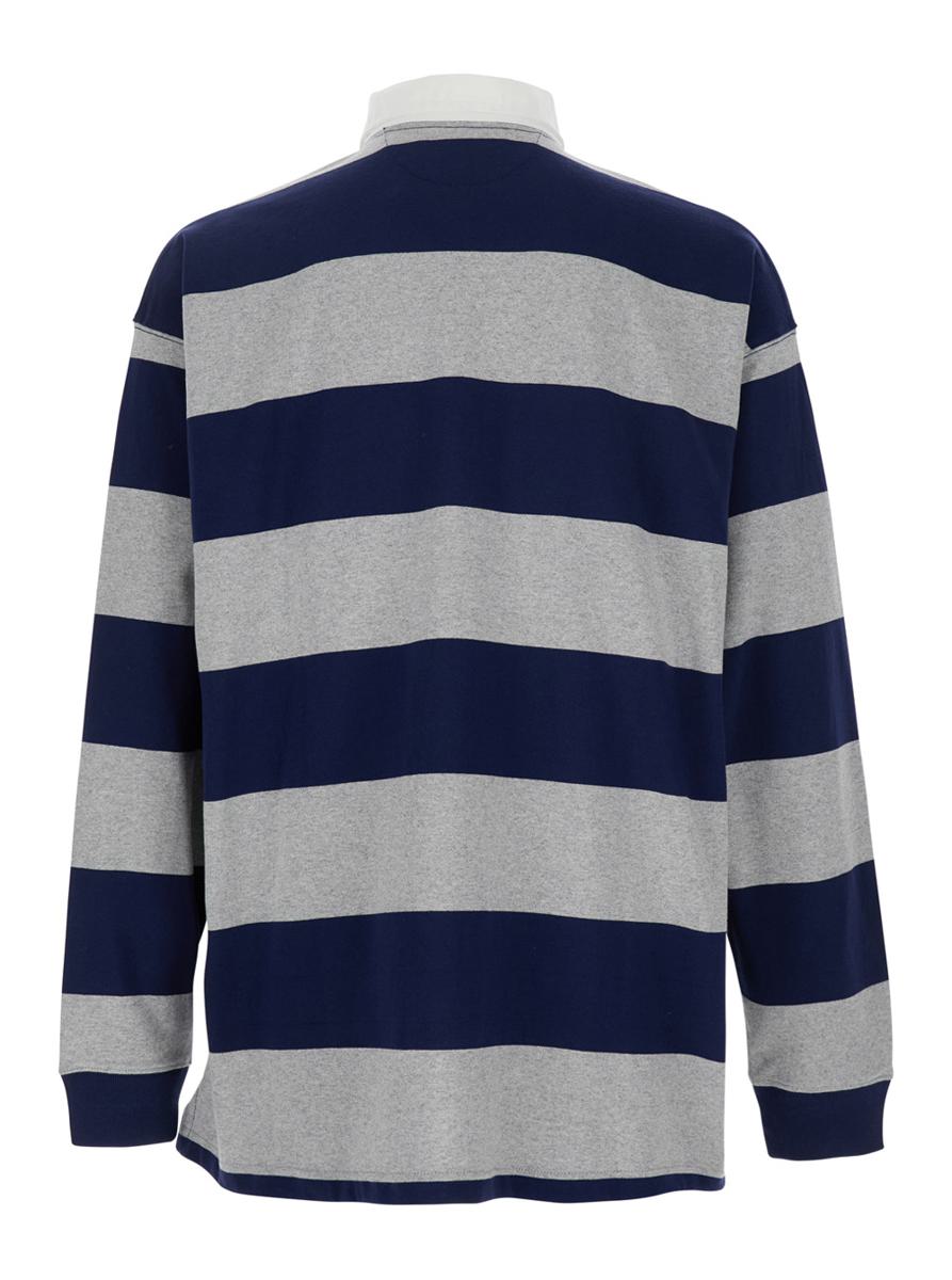 "Big Fit" Multicolor Polo Shirt With Classic Collar And All-Over Striped Motif In Cotton Man