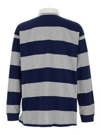 "Big Fit" Multicolor Polo Shirt With Classic Collar And All-Over Striped Motif In Cotton Man