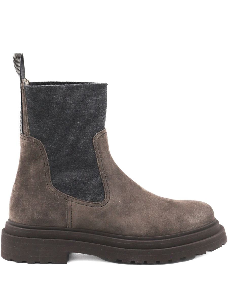 Brunello Cucinelli Suede Leather Chelsea Boots