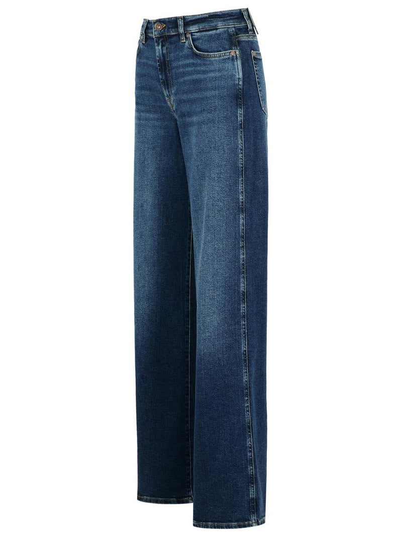 7 For All Mankind Navy Cotton Blend Fight Jeans
