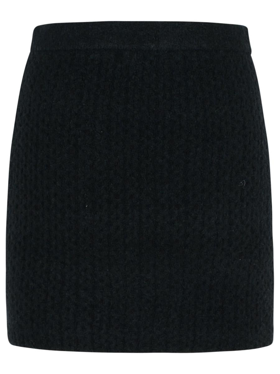 Self-Portrait Black Alpaca Blend Skirt